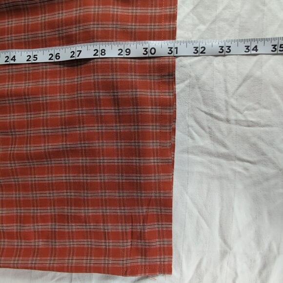 HABAND Men's Button Up Shirt Red Tartan Plaid Long Sleeve Western Classic Large - Picture 9 of 11